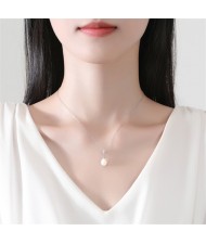 High Quality White Natural Pearl Pendant Simple Design Wholesale Women 925 Sterling Silver Necklace
