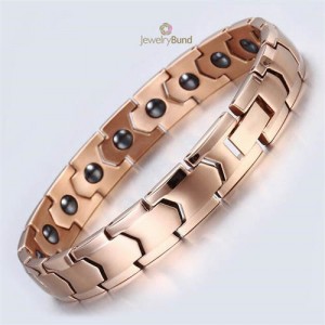 Magnetic Quantum Therapy Health Care Titanium Steel Men Chain Bracelet - Golden