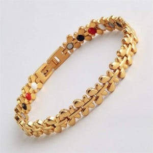 Magnetic Quantum Therapy Health Care Butterfly Chain Titanium Steel Women Chain Bracelet - Golden