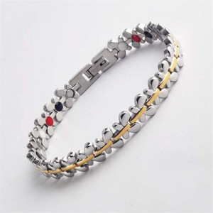 Magnetic Quantum Therapy Health Care Butterfly Chain Titanium Steel Women Chain Bracelet - Golden and Silver