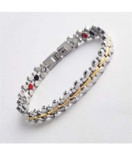 Magnetic Quantum Therapy Health Care Butterfly Chain Titanium Steel Women Chain Bracelet - Golden and Silver