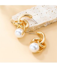 U. S. Fashion Accessories Vintage Alloy Pearl Wholesale Earrings - Golden
