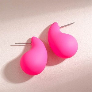 Minimalist Style High Fashion Waterdrop Women Wholesale Costume Earrings - Pink
