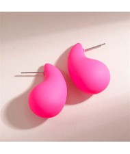 Minimalist Style High Fashion Waterdrop Women Wholesale Costume Earrings - Pink