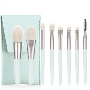 8 Pieces Set High Quality Candy Color Wholesale Makeup Brushes - Green