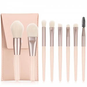 8 Pieces Set High Quality Candy Color Wholesale Makeup Brushes - Apricot