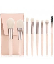 8 Pieces Set High Quality Candy Color Wholesale Makeup Brushes - Apricot