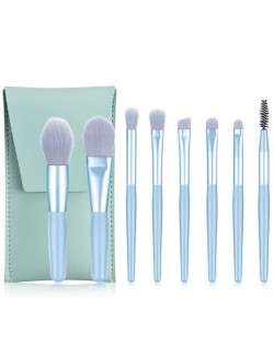 8 Pieces Set High Quality Candy Color Wholesale Makeup Brushes - Blue