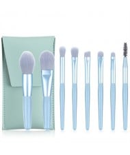 8 Pieces Set High Quality Candy Color Wholesale Makeup Brushes - Blue