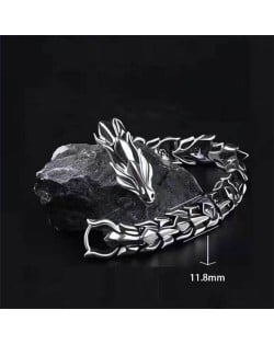 Vintage Dragon Design Alloy Wholesale Men's Bracelet - Silver