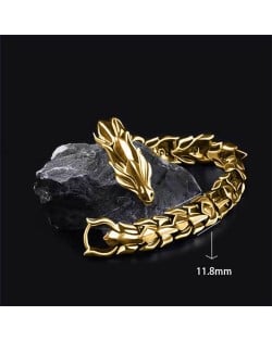 Vintage Dragon Design Alloy Wholesale Men's Bracelet - Golden