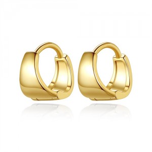 Fine Jewelry Cool Style Mini Moon Shape Ear Clip Fahion Wholesale 925 Sterling Silver Earrings - Golden