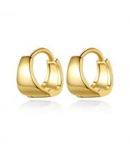 Fine Jewelry Cool Style Mini Moon Shape Ear Clip Fahion Wholesale 925 Sterling Silver Earrings - Golden