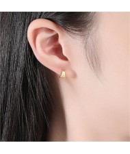 Fine Jewelry Cool Style Mini Moon Shape Ear Clip Fahion Wholesale 925 Sterling Silver Earrings - Golden