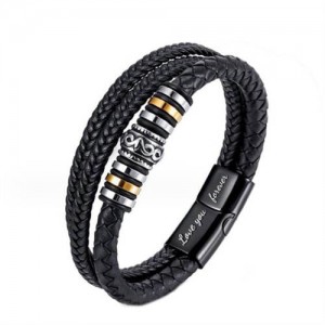 Folk Style Stainless Steel Wholesale Men's Weaving Rope Bracelet