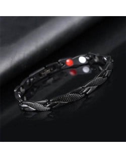 Dragon Skin Design Cool Fashion Alloy Wholesale Men's Bracelet - Black