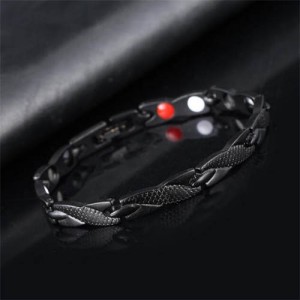 Dragon Skin Design Cool Fashion Alloy Wholesale Men's Bracelet - Black