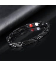 Dragon Skin Design Cool Fashion Alloy Wholesale Men's Bracelet - Black