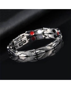 Dragon Skin Design Cool Fashion Alloy Wholesale Men's Bracelet - Silver