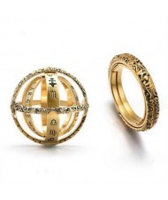 Astronomical Ball Vintage Design Transformational Rotation Wholesale Ring - Golden