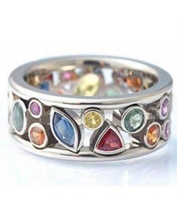 Astronomical Ball Vintage Design Transformational Rotation Wholesale Ring - Silver