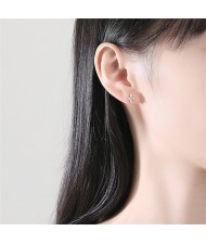 Cross Flower Shape Cubic Zirconia Wedding Jewelry  Fahion Wholesale 925 Sterling Silver Earrings - Golden