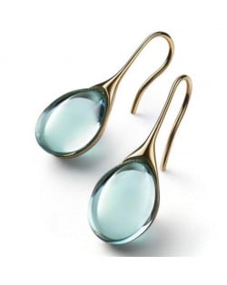 Graceful Waterdrop Shape Opal Wholesale Women Fashionable Stud Earrings - Green