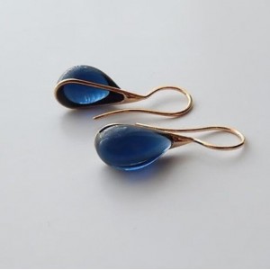 Graceful Waterdrop Shape Opal Wholesale Women Fashionable Stud Earrings - Blue