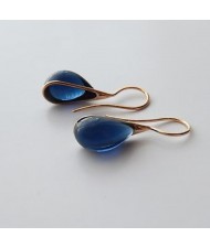 Graceful Waterdrop Shape Opal Wholesale Women Fashionable Stud Earrings - Blue
