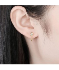Fine Jewelry Water Drop Cubic Zirconia Chain Design Wholesale 925 Sterling Silver Earrings