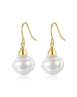 Irregular Pearl Pendant Fashion Wholesale 925 Sterling Silver Dangle Earrings