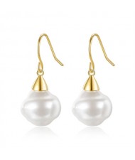 Irregular Pearl Pendant Fashion Wholesale 925 Sterling Silver Dangle Earrings