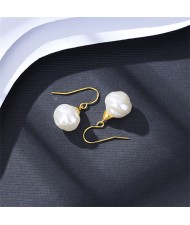 Irregular Pearl Pendant Fashion Wholesale 925 Sterling Silver Dangle Earrings