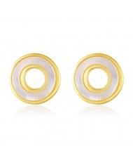 Mini Sweet Shell Circle Design Fine Jewelry Fashion Wholesale 925 Sterling Silver Ear Studs