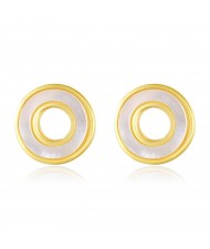 Mini Sweet Shell Circle Design Fine Jewelry Fashion Wholesale 925 Sterling Silver Ear Studs