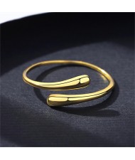 Gold Plated Water Drop Design Open-end Wholesale Women 925 Sterling Silver Ring