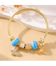 Butterfly and Dragonfly Lucky Beads Fashionable Wholesale Friendship Bangle