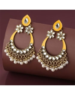 Middle East Fashion Shining Geometric Tassel Fashion Wholesale Costume Earrings - Yellow