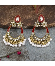 Middle East Fashion Shining Geometric Tassel Fashion Wholesale Costume Earrings - Red