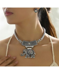 Middle East Fashion Elephant Pendant Design Vintage Bold Wholesale Costume Necklace