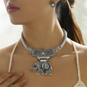 Middle East Fashion Elephant Pendant Design Vintage Bold Wholesale Costume Necklace