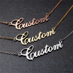 (1 Piece) Three Colors Available Stainless Steel Custom Name Necklace
