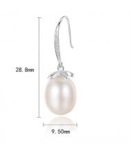 Fresh Water Natural Pearl Dangle 18k Gold Plating Wholesale Fashion 925 Sterling Silver Earrings