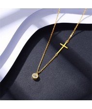 Fine Jewelry Fashion Cross with Cubic Zirconia Pendant Wholesale Women 925 Sterling Silver Necklace