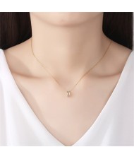 Popular Hip Hop Style Cubic Zirconia Wheel Shape Pendant Wholesale Women 925 Sterling Silver Necklace - Rose Gold