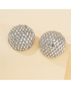 Vintage Punk Style Bling Full Rhinestone Round Fashion Wholesale Costume Earrings