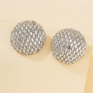 Vintage Punk Style Bling Full Rhinestone Round Fashion Wholesale Costume Earrings