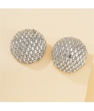 Vintage Punk Style Bling Full Rhinestone Round Fashion Wholesale Costume Earrings