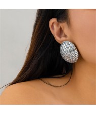 Vintage Punk Style Bling Full Rhinestone Round Fashion Wholesale Costume Earrings