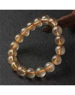 7.8~8.8MM Natural Crystal Jewelry Wholesale Gold Hair Crystal Rutilated Quartz Energy Bracelet